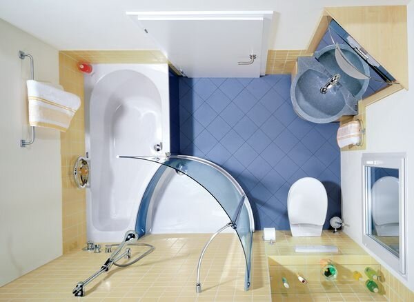 Современный и практичный дизайн ванной комнаты.